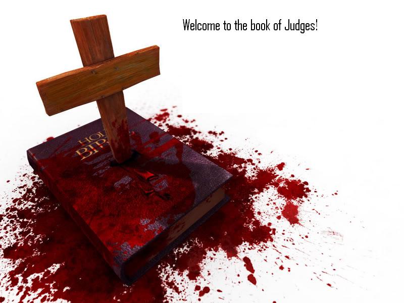 Cross stabbing bible bloody